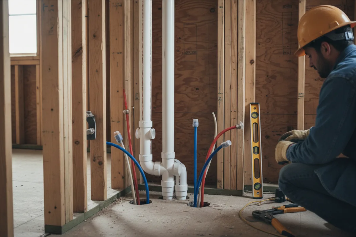 Drain and supply rough-in during Garbage Disposal Repair in Taneyville
